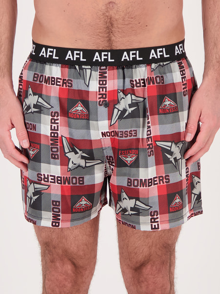 Black Essendon AFL Adult Boxer Shorts