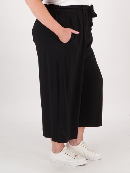 Womens Plus Size Wide Leg Culotte With Belt