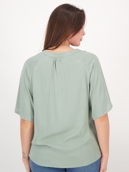 Womens Textured V Neck Top