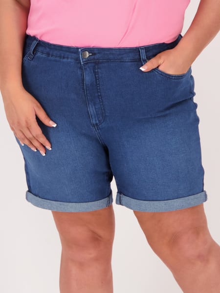 Womens Plus Size Denim Bermuda Short