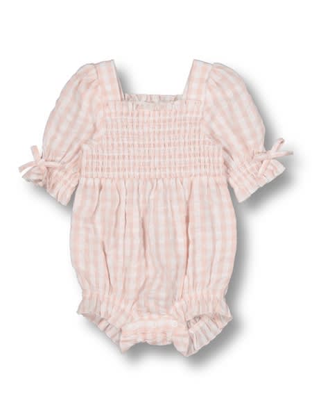 Light pink Baby Gingham Romper With Shirring | Best&Less™ Online