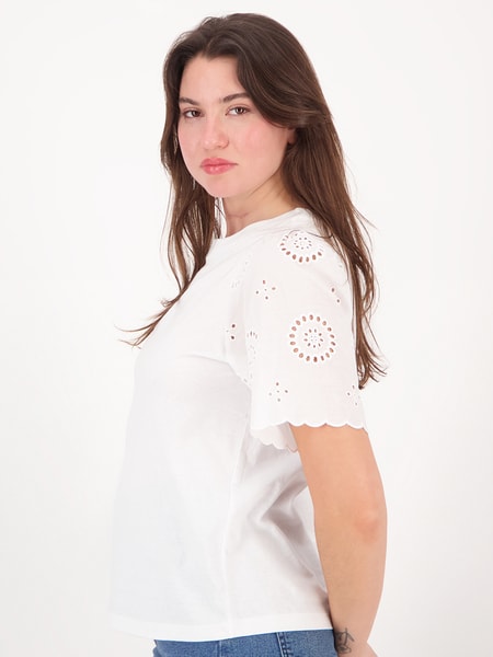 Off white Womens Broderie Sleeve Top | Best&Less™ Online