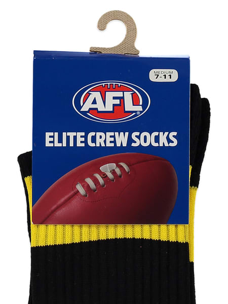 Richmond Tigers AFL Adult Crew Socks
