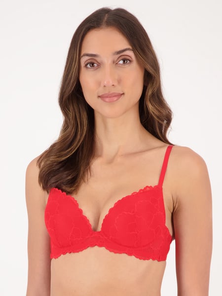 Dark red Paige Lace Double Push Up Bra