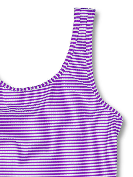 Girls Textured Stripe Swimsuit