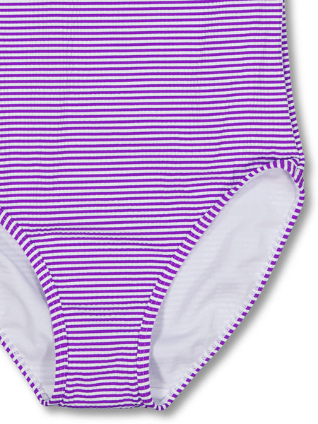 Girls Textured Stripe Swimsuit