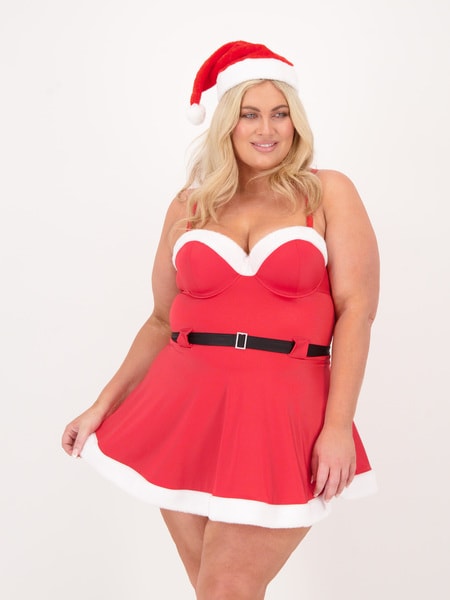 Santa Suit For Women Sexy Christmas Dress Up Bra Crop Top with
