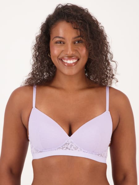 KAYSER BRA SIZE 12D NEARLY NEW UNDERWIRE PURPLE LACE