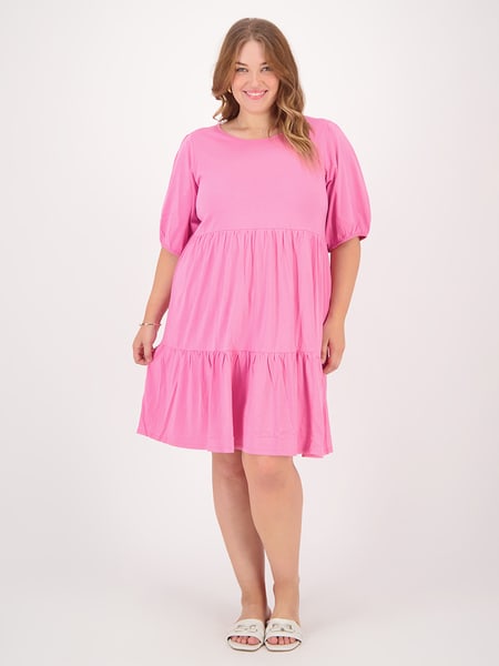 Womens Plus Size Puff Sleeve Tiered Dress