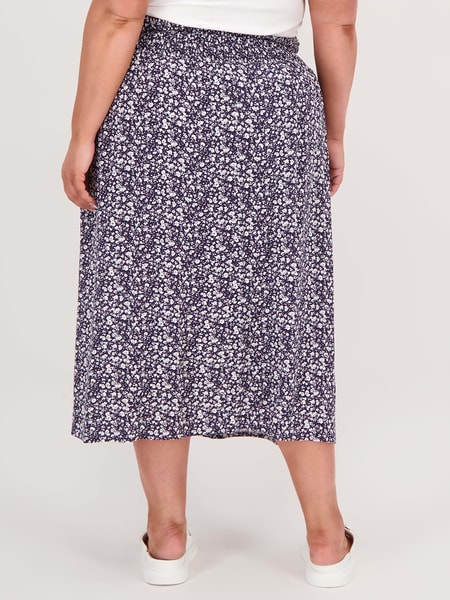 Multi colour Womens Plus Size Shirred Waist Skirt | Best&Less™ Online
