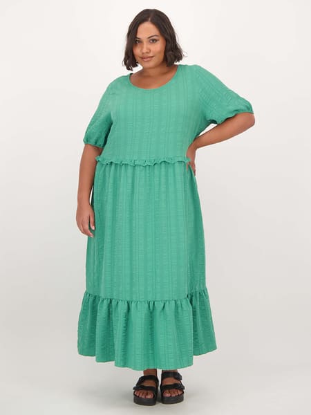 Medium green Womens Plus Size Textured Midi Dress | Best&Less™ Online