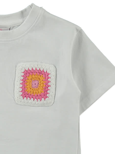 Toddler Girls Crochet Pocket Tshirt