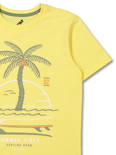 Light yellow Boys Short Sleeve Print Tee | Best&Less™ Online