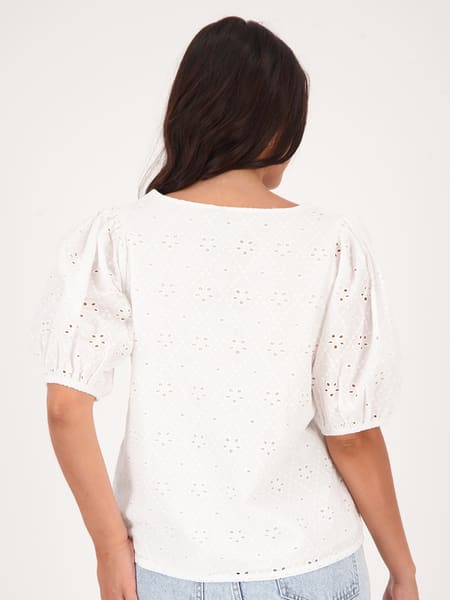 Womens Broderie Blouse