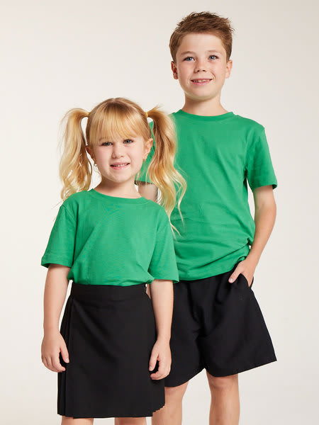 Kids Cotton School Tee - Bright Green