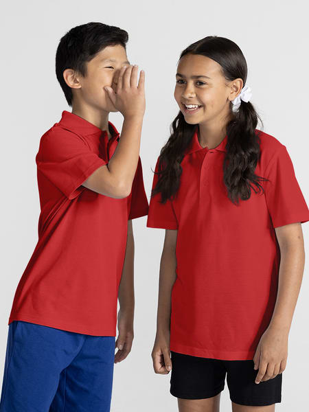 Kids School Polo Shirt - Red