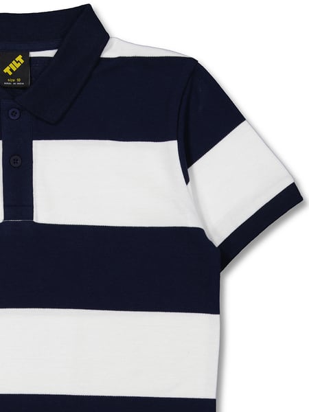 Navy blue Boys Stripe Polo | Best&Less™ Online