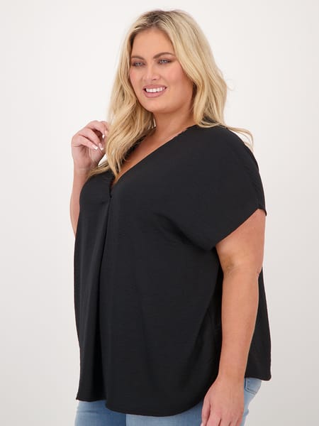 Womens Plus Size V Neck Top