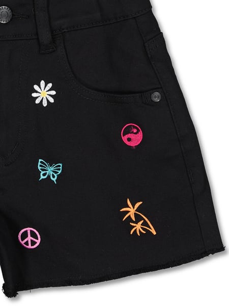 Girls Embroidered Denim Short