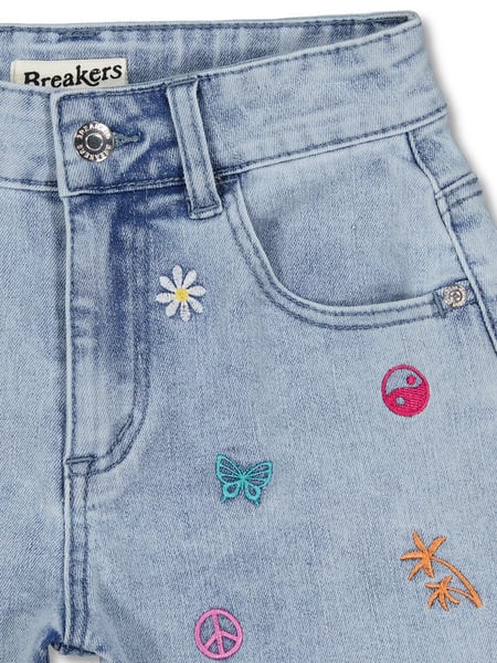 Girls Embroidered Denim Short