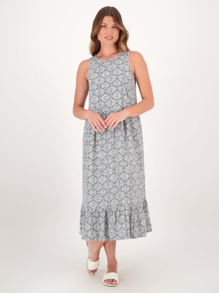 Green print Womens Sleeveless Tier Midi Dress | Best&Less™ Online