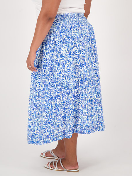 Blue print Womens Plus Size Shirred Waist Skirt | Best&Less™ Online