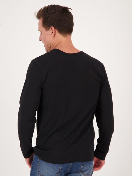 Black Mens Long Sleeve Cotton T-Shirt | Best&Less™ Online