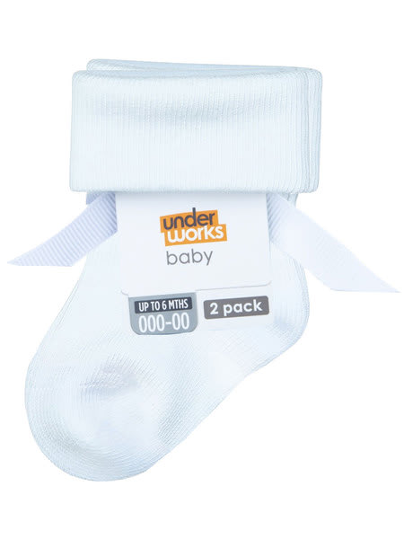 White Baby Model Socks 2 Pack | Best&Less™ Online