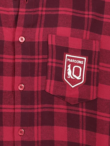 QLD Maroons State Of Origin Mens Flannel Shirt