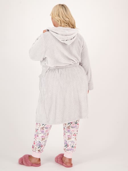 Womens Plus Size Hooded Dressing Gown