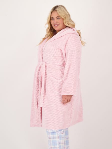 Womens Plus Size Hooded Dressing Gown