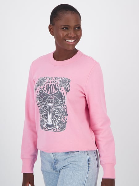 Womens Print Crew Neck Sweater