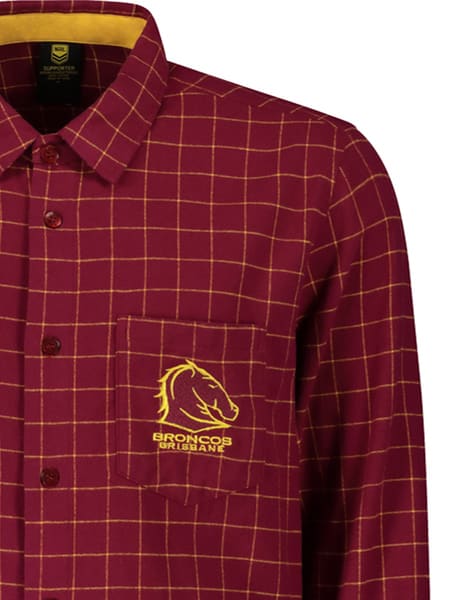 Broncos NRL Adult Flannel Shirt
