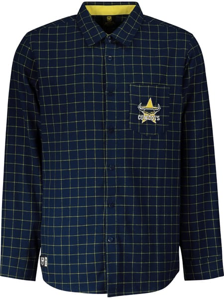 Cowboys NRL Adult Flannel Shirt