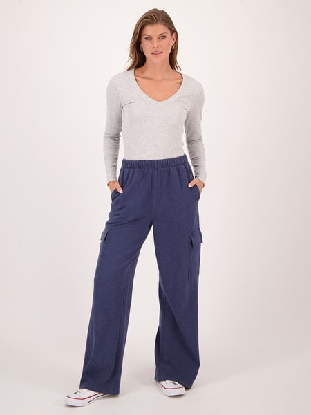 Womens Wide Leg Cargo Trackpant