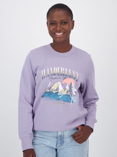 Womens Print Crew Neck Sweater