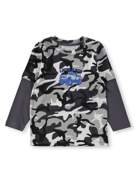 Toddler Boys Double Long Sleeve Print T-Shirt