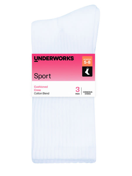 Underworks 3Pk Sports Crew