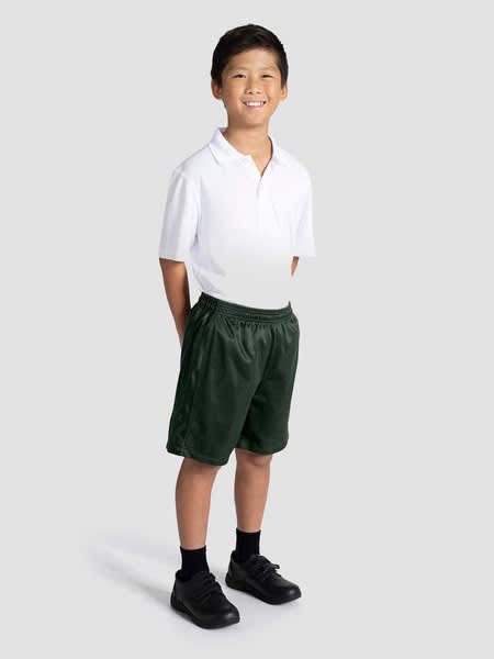 Kids Reversible Mesh School Shorts - Bottle Green