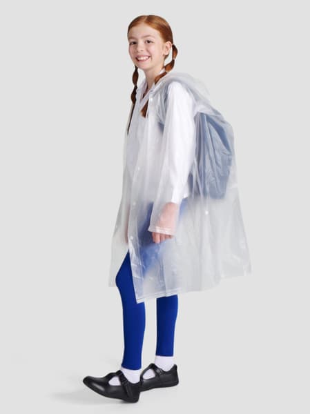 Kids Clear Back Pack School Raincoat - Neutral