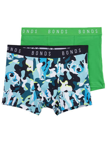 Green print Boys Bonds Multipack Briefs