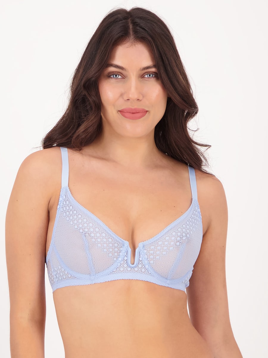 AND/OR Wren Lace Bra, Blue, Compare